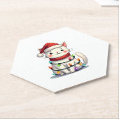 Dessous-de-verre En Papier Cat Christmas Tree (Incliné)