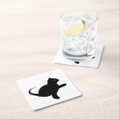 Dessous-de-verre En Papier Cat dit bonjour (En situation)