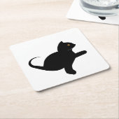 Dessous-de-verre En Papier Cat dit bonjour (Incliné)