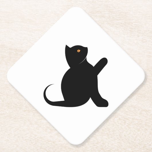 Dessous-de-verre En Papier Cat dit bonjour (Devant)