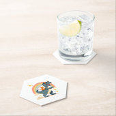 Dessous-de-verre En Papier Cat Riding Dinosaur T-Rex Kitten Rainbow Dino Funn (En situation)