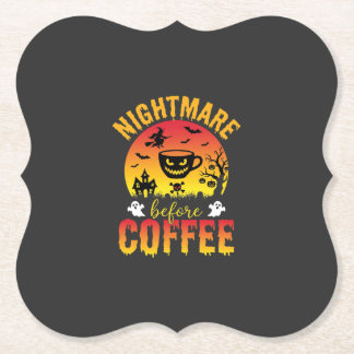 Dessous-de-verre En Papier Cauchemar de café Halloween avant le café Spooky V