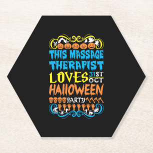 Dessous-de-verre En Papier Ce massothérapeute aime Halloween du 31 octobre
