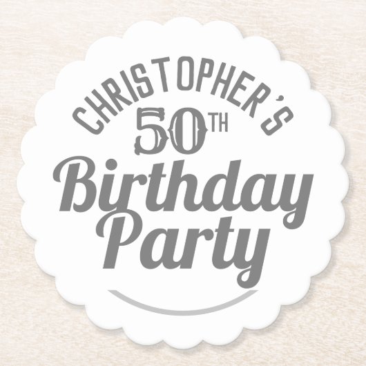 Dessous-de-verre En Papier Célébration de l'âge 50e anniversaire Dessous de v (Devant)