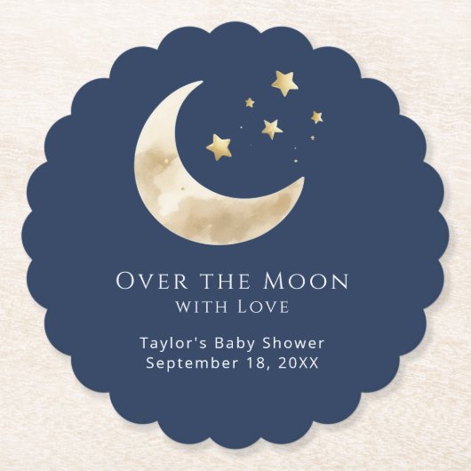 Dessous-de-verre En Papier Celestial Moon and Stars Over the Moon Coaster (Devant)
