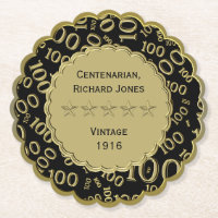 Centenaire 100e anniversaire Thème noir et or
