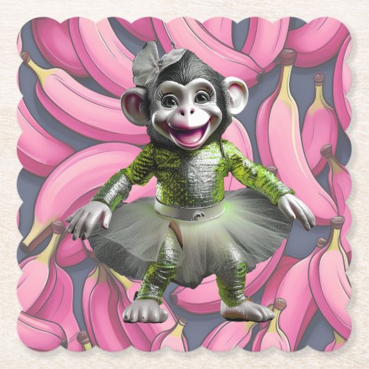 Dessous-de-verre En Papier Ceramic Chimp Coaster (Devant)