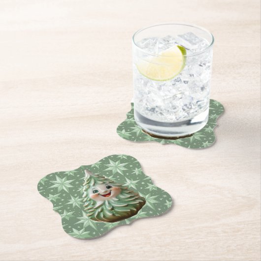 Dessous-de-verre En Papier Ceramic Tree Coaster (En situation)