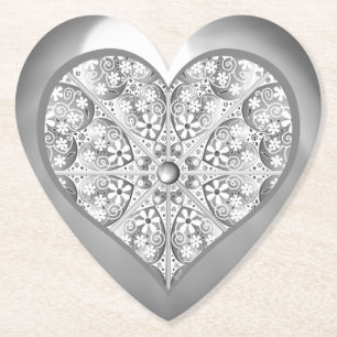 Dessous-de-verre En Papier Céramique gris dentelle