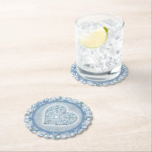 Dessous-de-verre En Papier Céramique Lace Bleu clair (En situation)