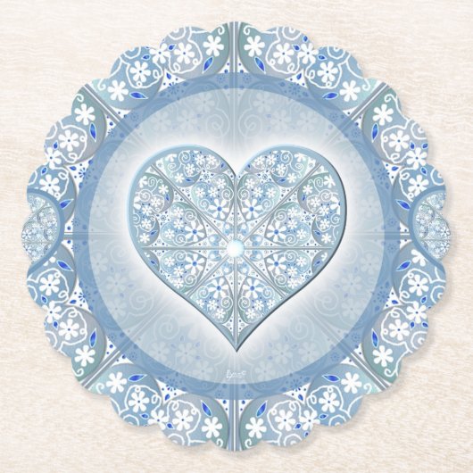 Dessous-de-verre En Papier Céramique Lace Bleu clair (Devant)