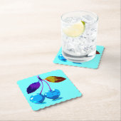 Dessous-de-verre En Papier Cerises bleues vives (En situation)