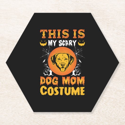 Dessous-de-verre En Papier C'est mon costume de maman de chien effrayant (Devant)