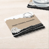 Dessous-de-verre En Papier C'est une fête d'anniversaire de plage (Incliné)