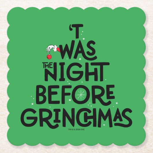Dessous-de-verre En Papier 'C'était la nuit avant Grinchmas (Devant)