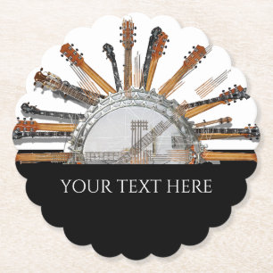 DESSOUS-DE-VERRE EN PAPIER CHAÎNES DE GUITARE AU SOLEIL