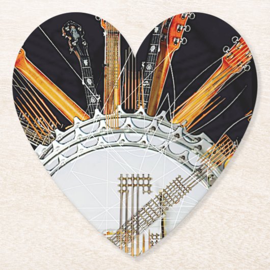 DESSOUS-DE-VERRE EN PAPIER CHAÎNES DE GUITARE LE SOLEIL (Devant)