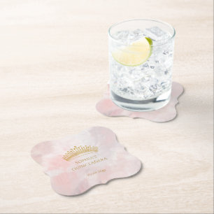Dessous-de-verre En Papier Chambre Classique Couronne Rose Quinceanera