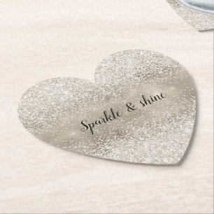 Dessous-de-verre En Papier Champagne Gold White Glitzy Parties scintillant