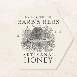 Dessous-de-verre En Papier Chandelle Hexagon de miel Dessous de verre ivoire