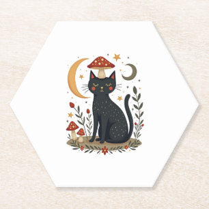 Dessous-de-verre En Papier Chapeau de champignon pour chat Cottagecore chaton