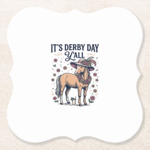 Dessous-de-verre En Papier Chapeau Floral de Cheval Derby Day Y’all