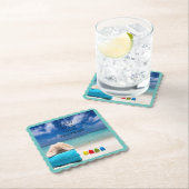 Dessous-de-verre En Papier Chaque Bunny Aime La Plage Pâques Tropicales (En situation)