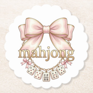 Dessous-de-verre En Papier Charme Mahjong Rose Féminin pour Femmes