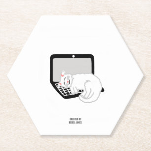 Dessous-de-verre En Papier Chat Blanc Dormir Sur Le Dessous de verre Papier H