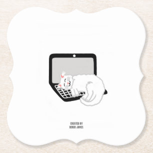 Dessous-de-verre En Papier Chat Blanc Dormir Sur Le Dessous de verre Papier P