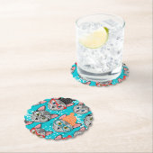 Dessous-de-verre En Papier Chat dans le casquette (En situation)