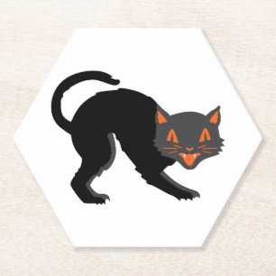 Dessous-de-verre En Papier Chat d'Halloween vintage Halloween