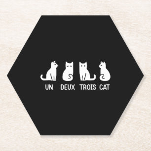 Dessous-de-verre En Papier Chat drôle Meow Kitty Un Deux Trois Chat drôle Cha