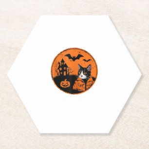Dessous-de-verre En Papier Chat Halloween Art 2024 Kitten Chats Hommes Femmes
