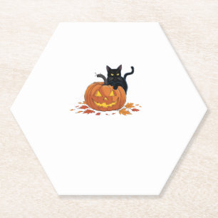 Dessous-de-verre En Papier Chat Halloween Citrouille Pour Femmes Hommes Enfan