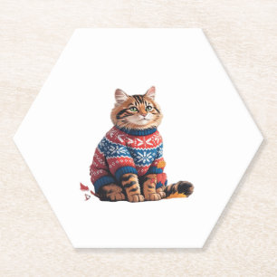 Dessous-de-verre En Papier Chat Leaf Automne Bonjour Automne Funny Chat Kitte