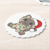 Dessous-de-verre En Papier Chat Noël Animaux d'hiver Chats (Incliné)