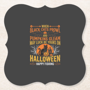 Dessous-de-verre En Papier Chat noir de citrouille d'Halloween Conception de