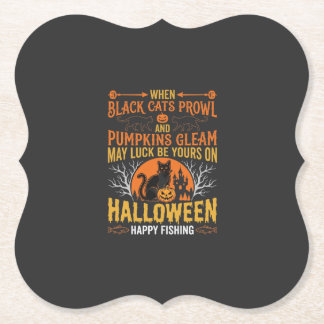 Dessous-de-verre En Papier Chat noir de citrouille d'Halloween Conception de