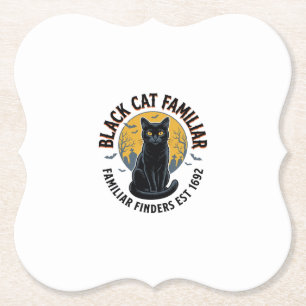 Dessous-de-verre En Papier Chat Noir Familier Vintage Halloween Sauvetage Des
