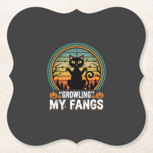 Dessous-de-verre En Papier Chat noir Halloween grognant mes crocs design rétr