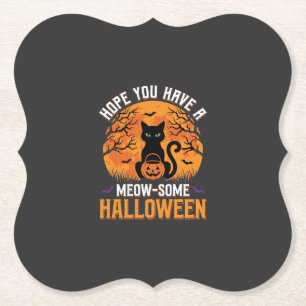 Dessous-de-verre En Papier Chat Noir Halloween Incroyable