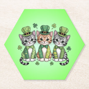 Dessous-de-verre En Papier Chatons chanceux de la Saint-Patrick-47474