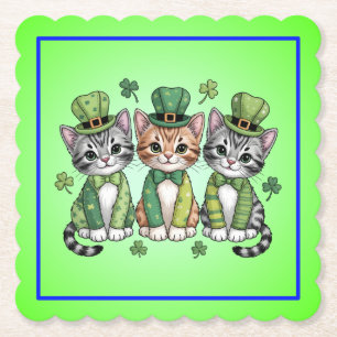 Dessous-de-verre En Papier Chatons chanceux de la Saint-Patrick-47474