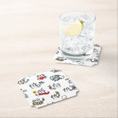 Dessous-de-verre En Papier Chats amusants, lait et magie. (En situation)