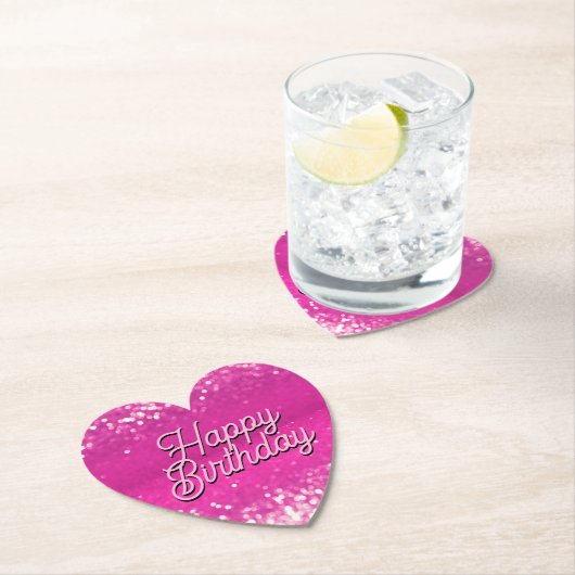 Dessous-de-verre En Papier Chaud Rose Parties scintillant Bokee Texte personn (En situation)