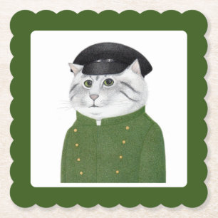 Dessous-de-verre En Papier CHAUFFEUR CAT Carré à saint Jacques Dessous de ve