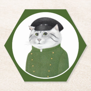 Dessous-de-verre En Papier CHAUFFEUR CAT Hexagon Dessous de verre papier