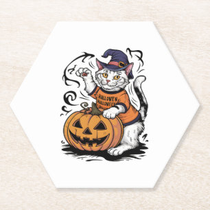 Dessous-de-verre En Papier Chaussure de neige Cute Halloween sorcier Citrouil