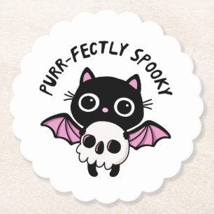 Dessous-de-verre En Papier Chauve-souris de Halloween mignonne - Jeu de mots